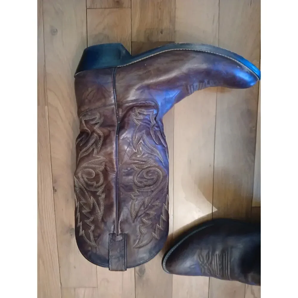 Justin Boots Men's Marbled Deerlite 1564 Brown Cowboy Western Boot 12EE